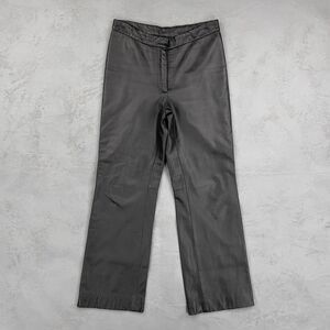 Vintage 1990s Collezione Black Genuine Leather Bootcut Pants Fit 28 x 28